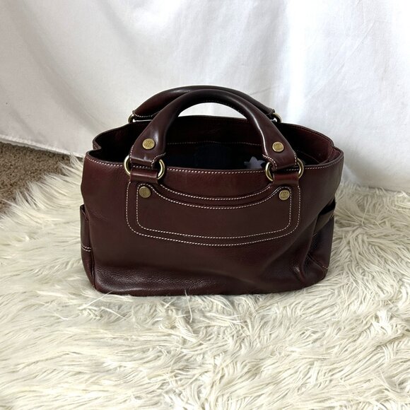 Celine Leather Tote Bag Deep Burgundy - Picture 1 of 7